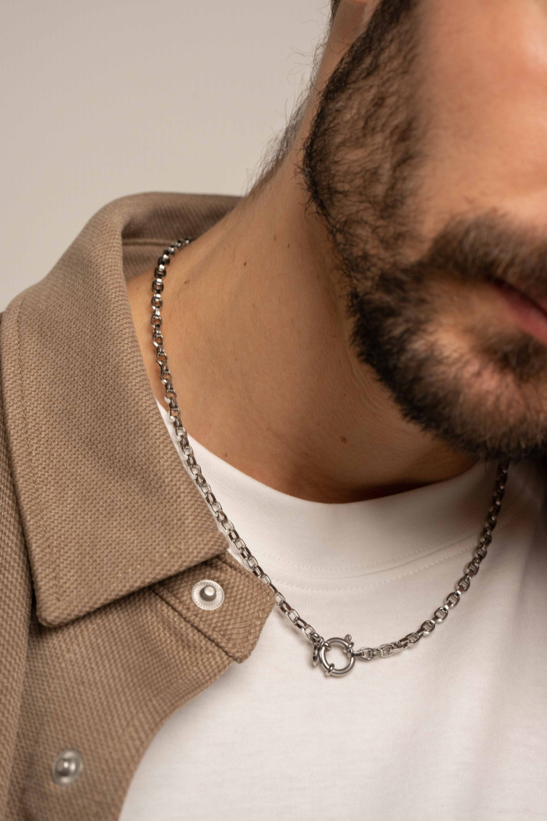 Wholesaler Bohm - Mady necklace - unisex, rectangular mesh and round carabiner
