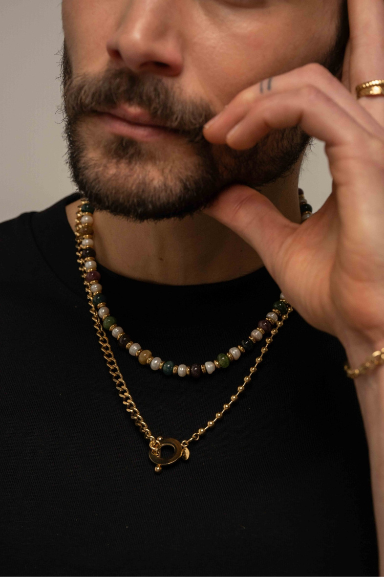 Großhändler Bohm - Aloïs-Halskette – Unisex, Kugelglieder- und Panzerkette