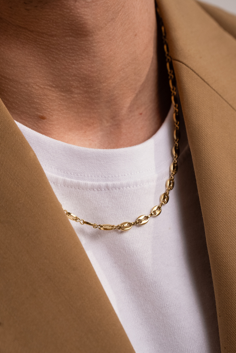 Wholesaler Bohm - Loan necklace - UNISEX - stainless steel coffee bean mesh