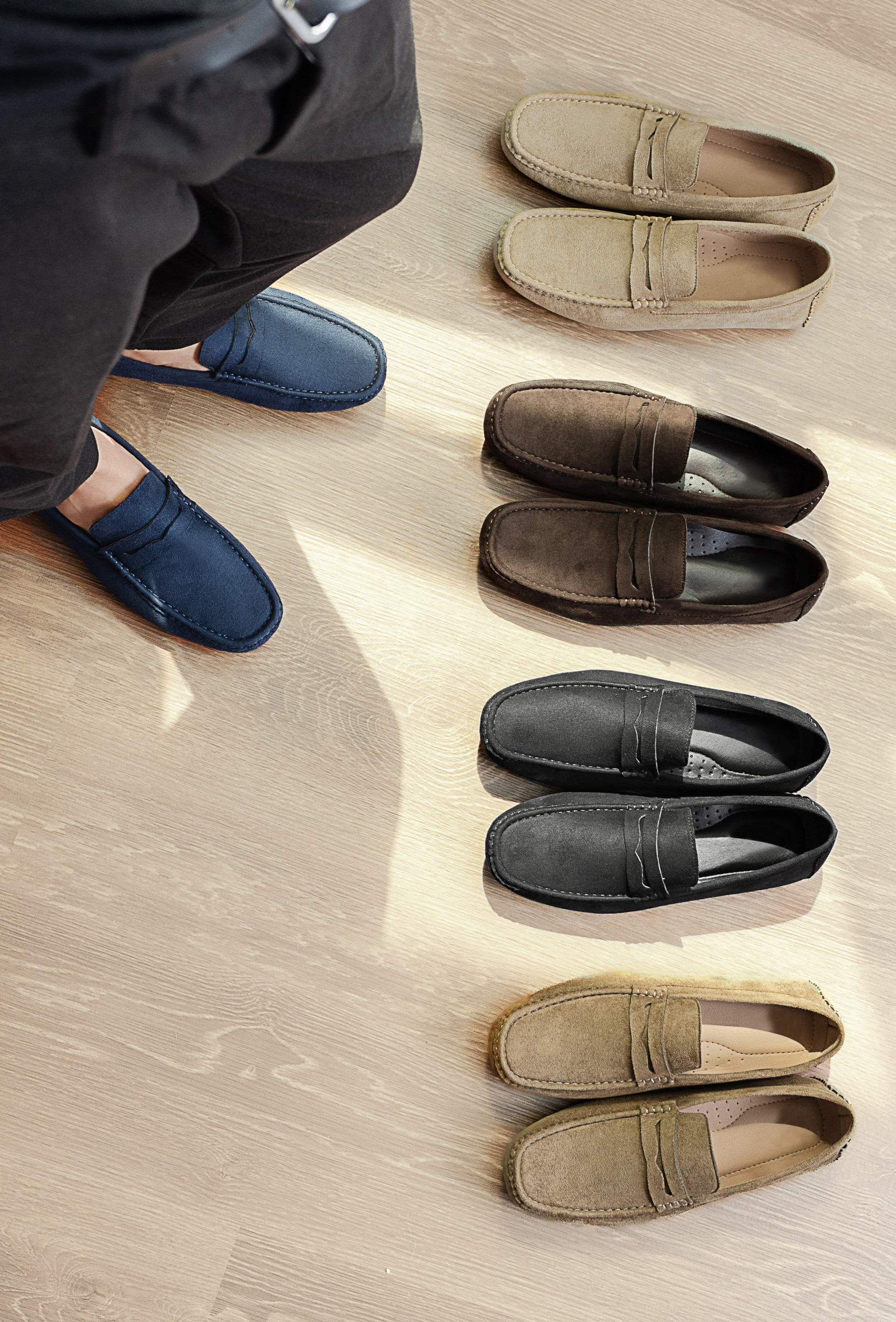 Großhändler C'M Homme - Herren Mokassins aus Wildleder mit schickem Look