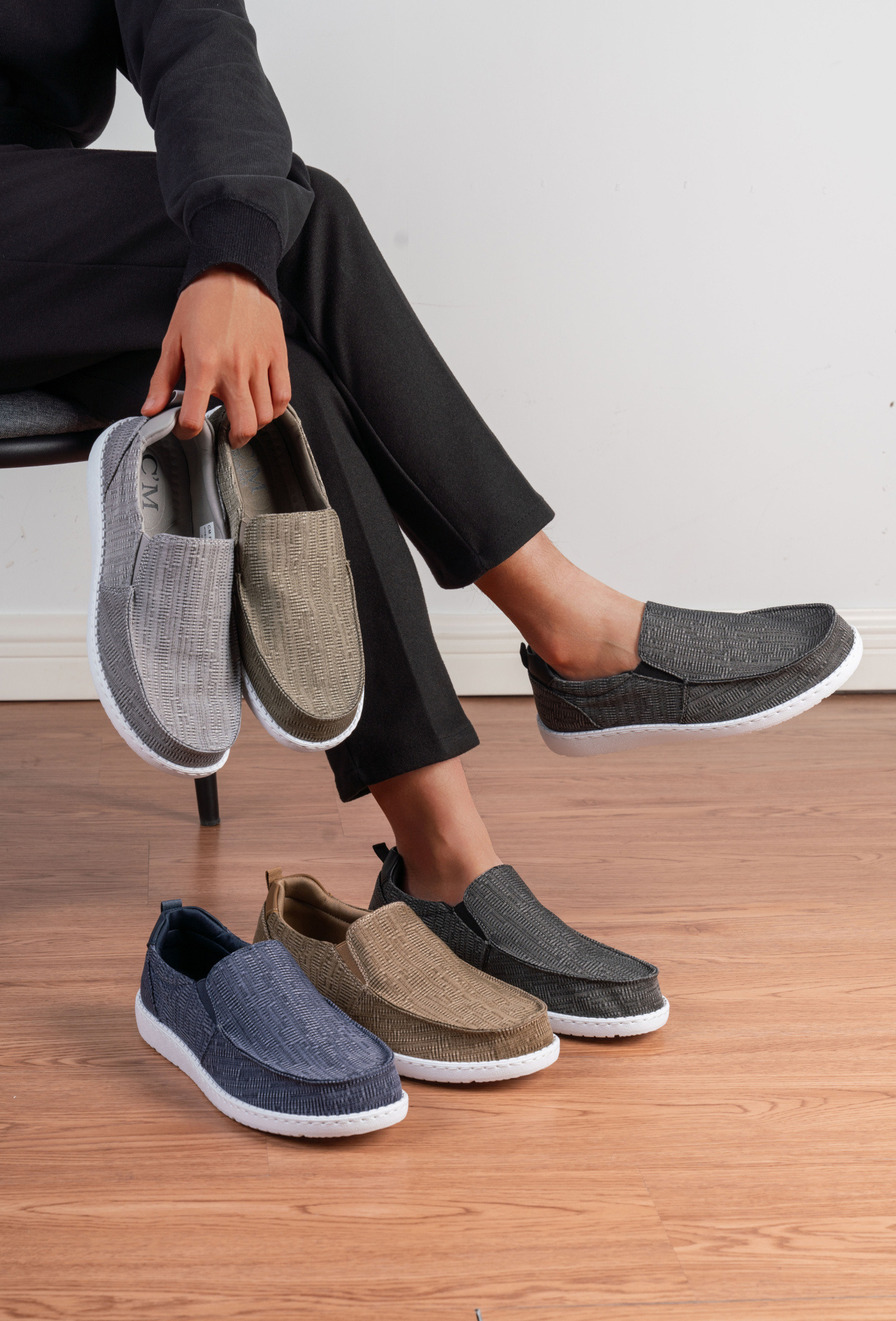 Großhändler C'M Homme - Texturierter Slip-on-Mokassin