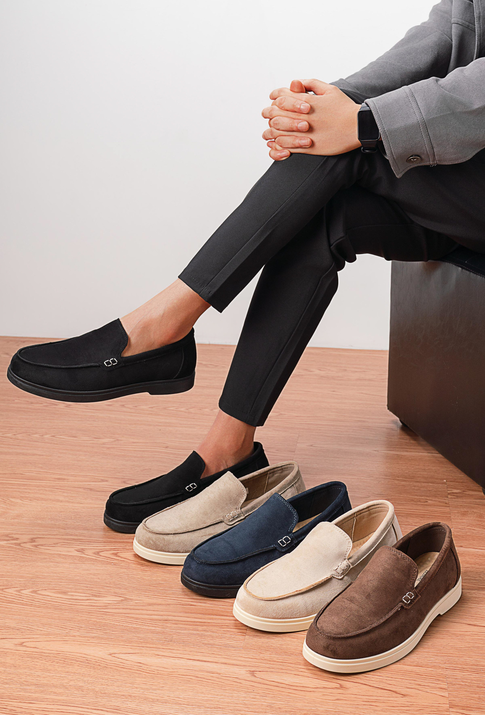 Großhändler C'M Homme - Herren Mokassins aus Wildleder – Bequeme Slipper