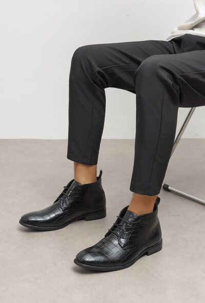 Wholesaler C'M Paris - Croc-effect lace-up boots Wholesaler C'M Paris - Croc-effect lace-up boots