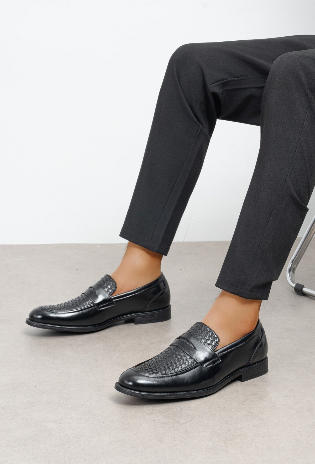 Wholesaler C'M Paris - Woven-vamp penny loafers