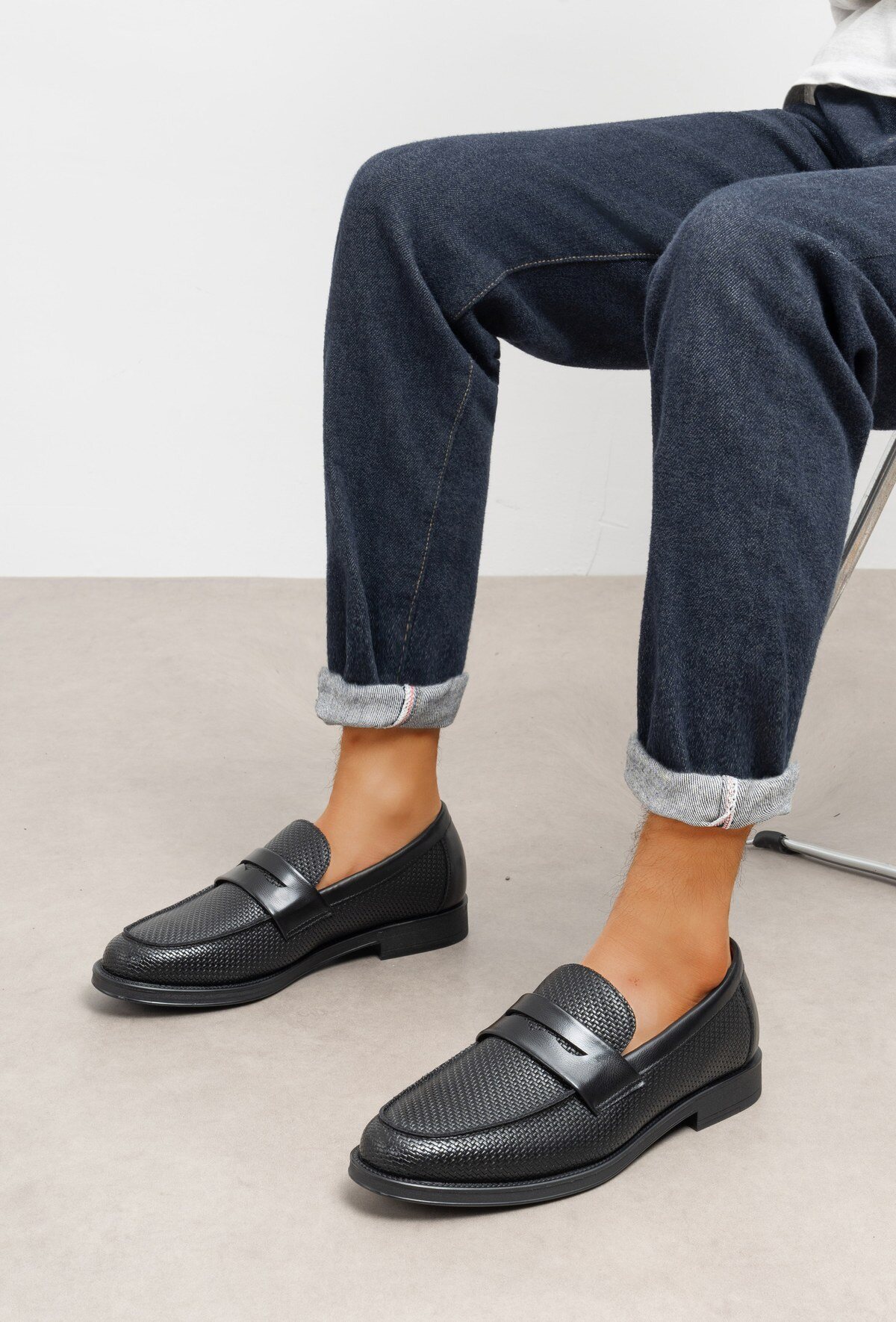 Wholesaler C'M Paris - Penny loafers with perforated panel