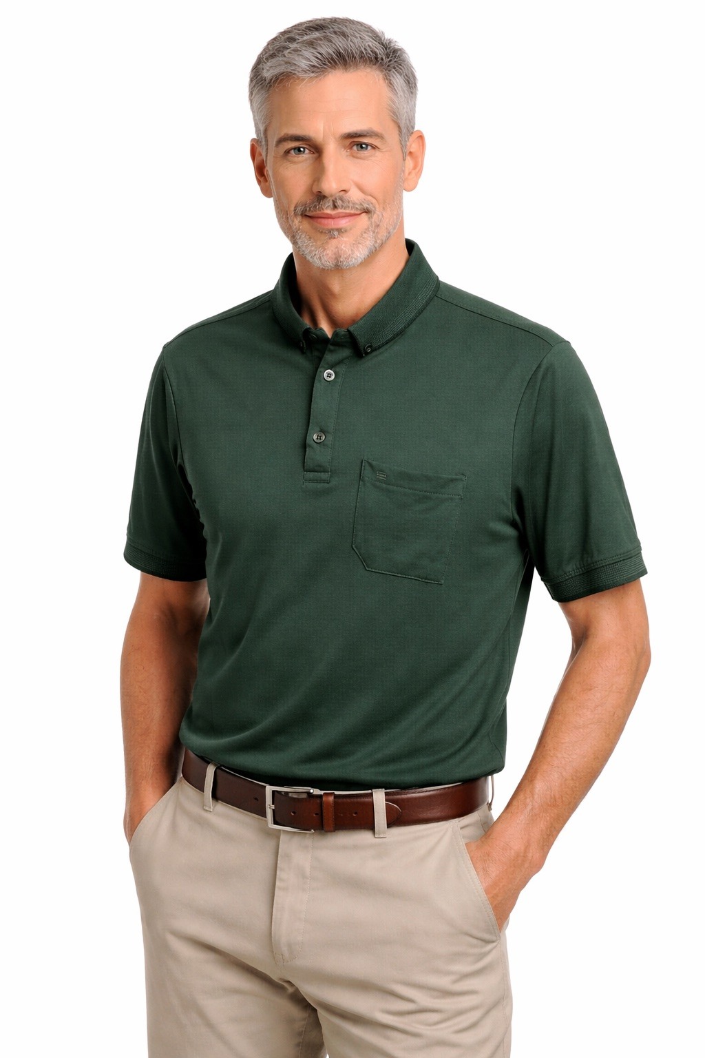 Großhändler MAXWAY - Poloshirt mit strukturiertem Kragen und Brusttasche