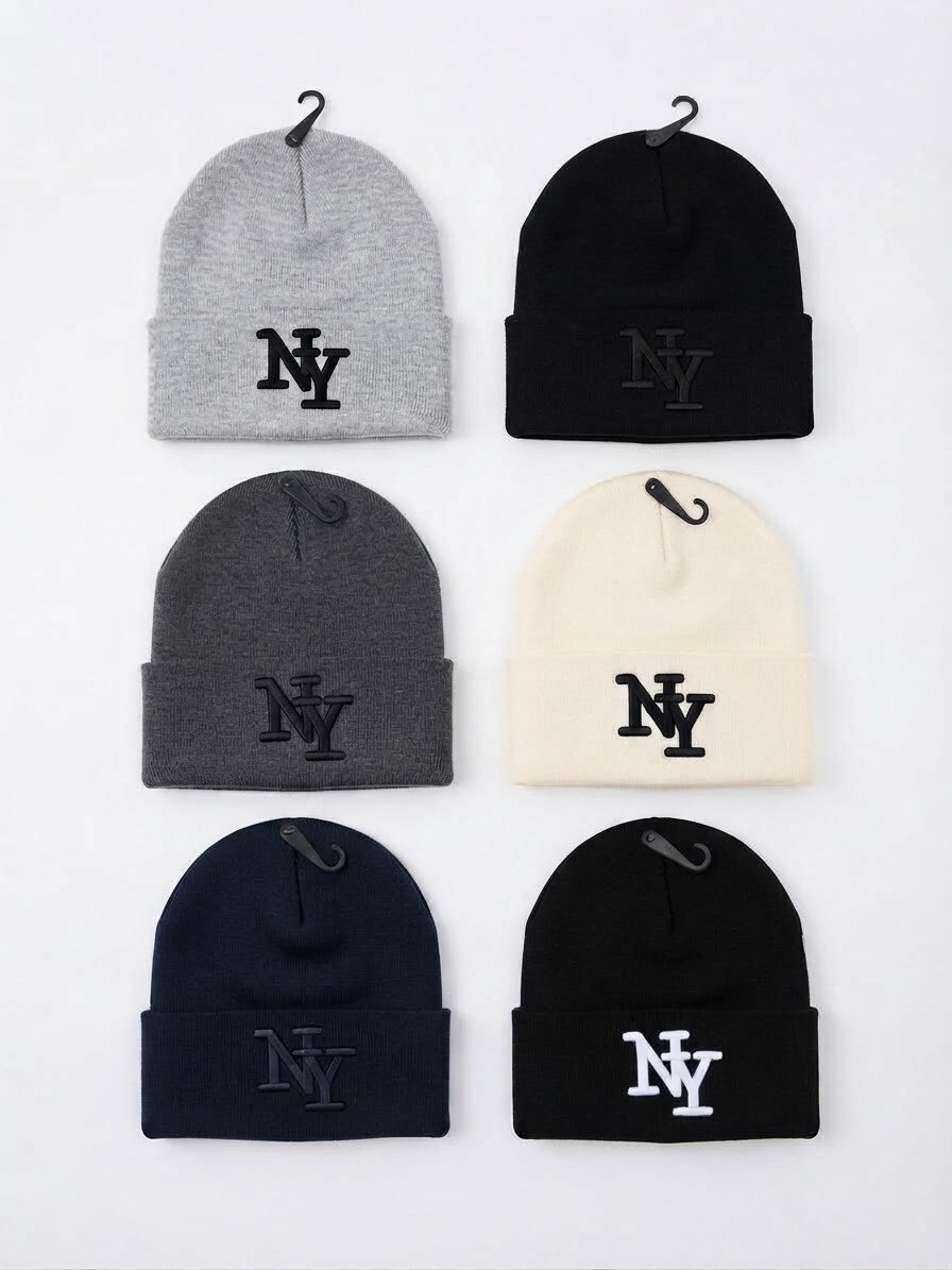 Grossiste Casquette NY - Bonnet NY uni - 12 pcs