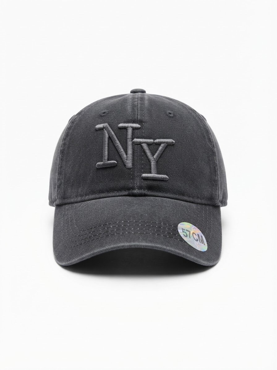 Grossiste Casquette NY - Casquette NY gris foncée logo gris foncée