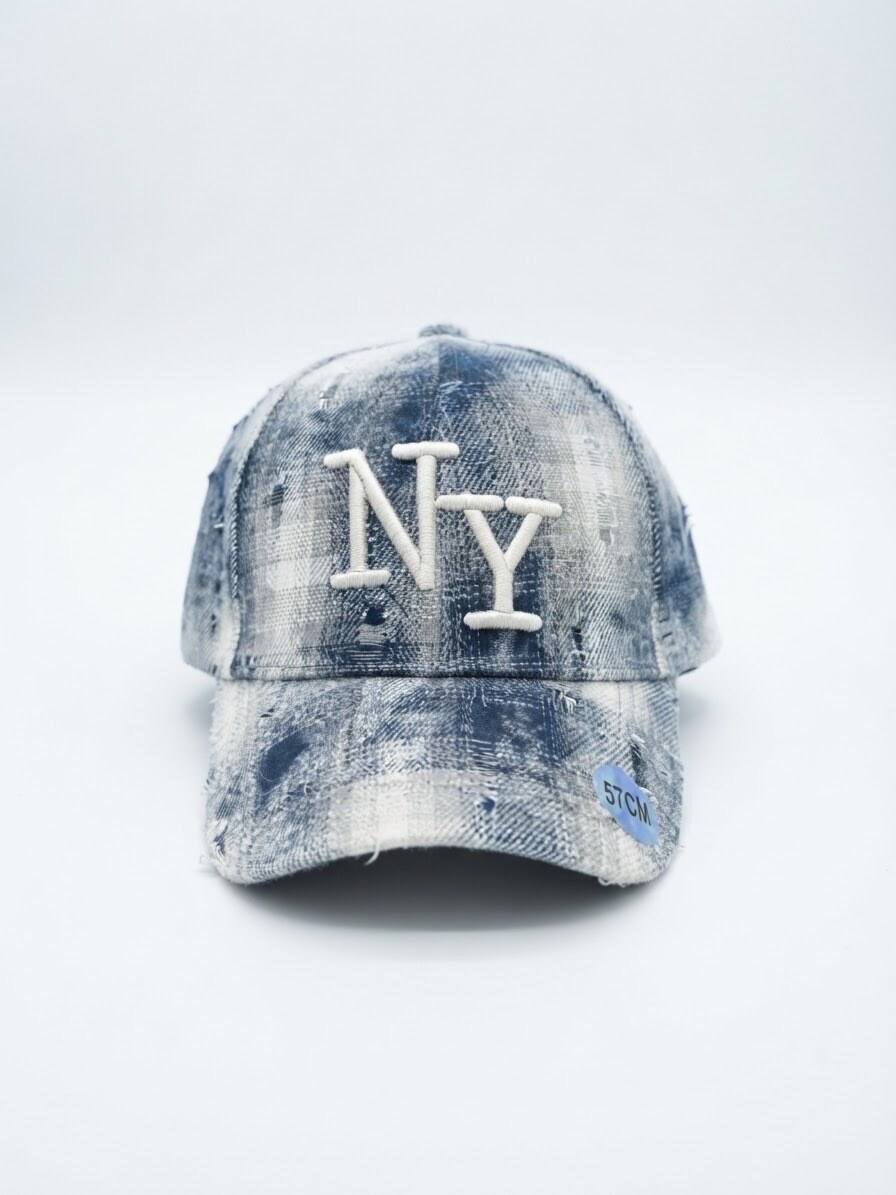 Grossiste Casquette NY - Casquette NY carreaux bleu
