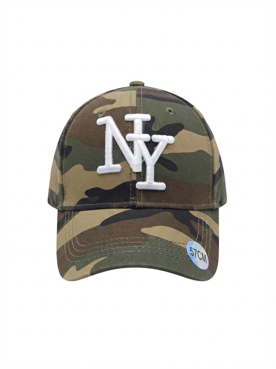 Grossiste Casquette NY - Casquette militaire vert logo blanc