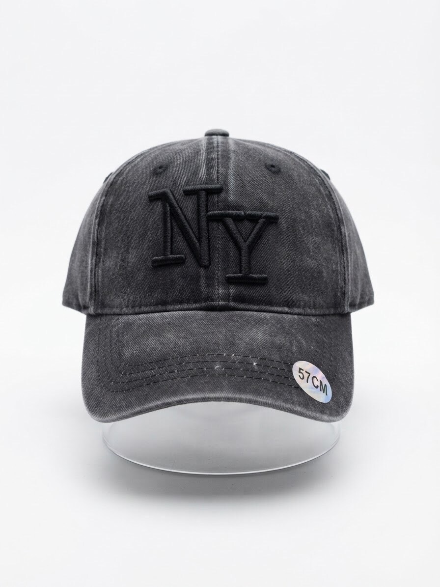 Grossiste Casquette NY - Casquette NY effet vintage gris foncée