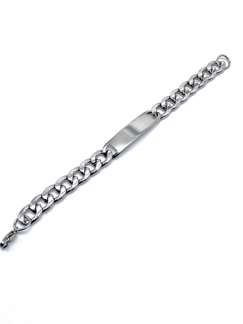 Wholesaler Cecile II - Steel curb chain with engraving plate