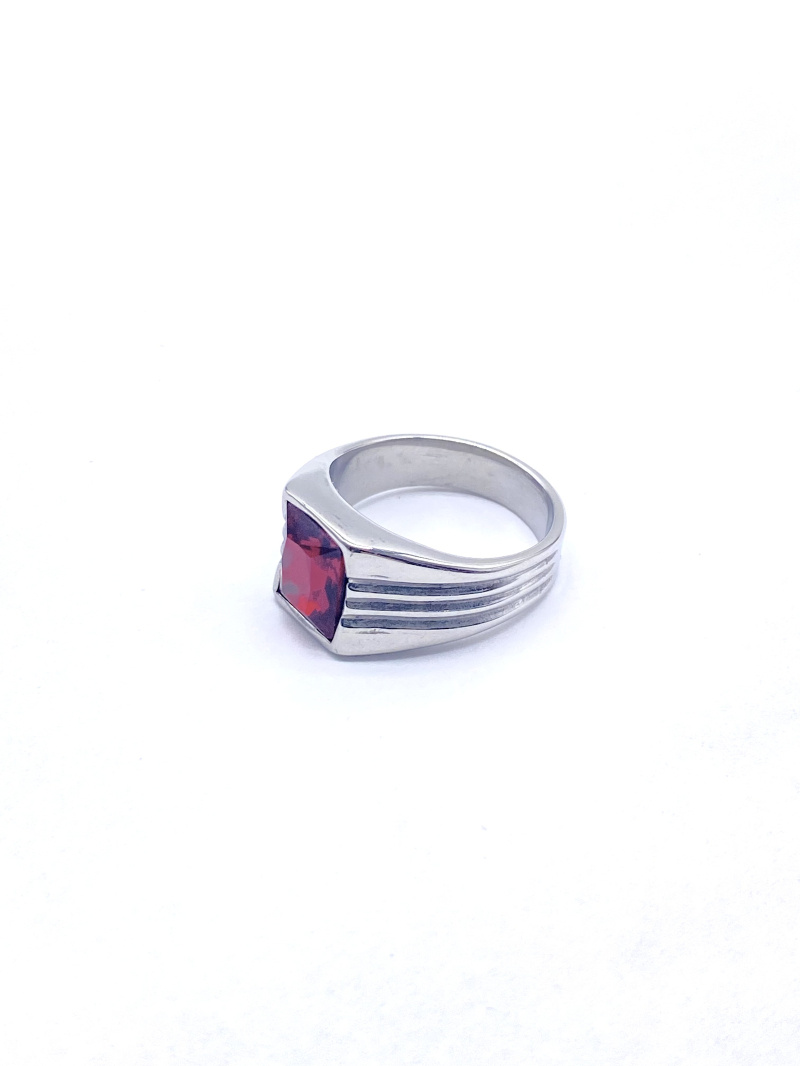 Grossiste Cecile II - Bague en acier inoxydable argenté avec pierre zircone