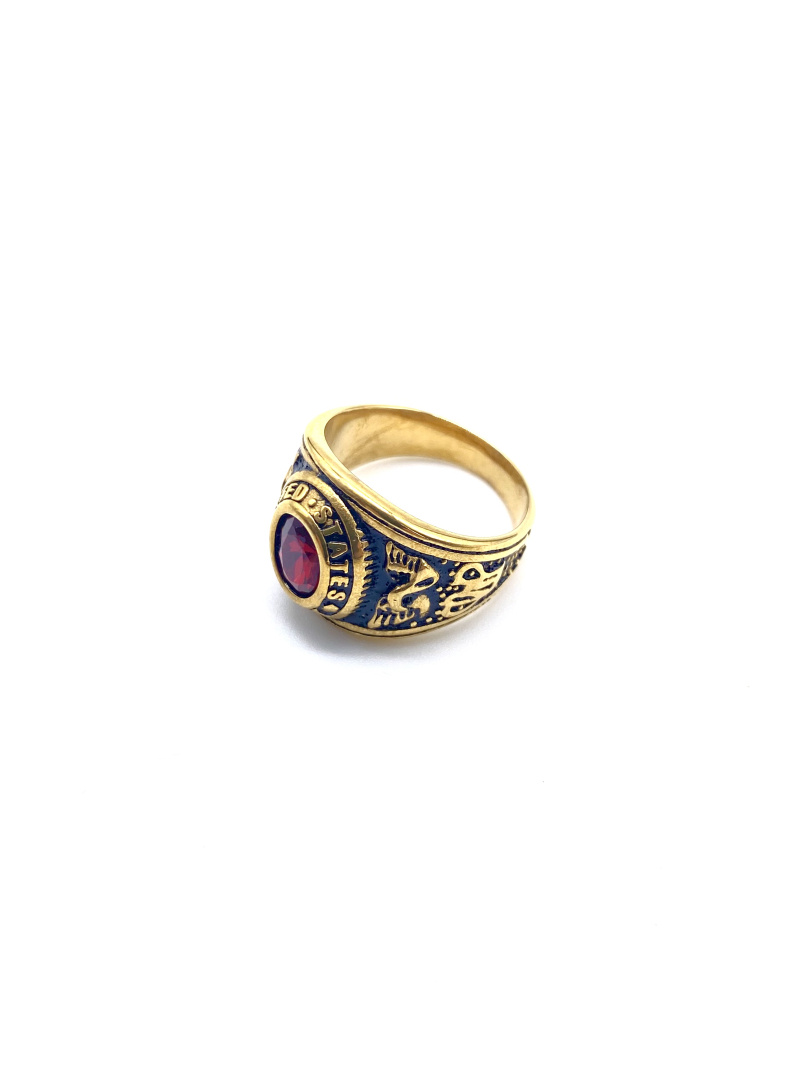 Grossiste Cecile II - Bague en acier doré inoxydable avec pierre zircone.