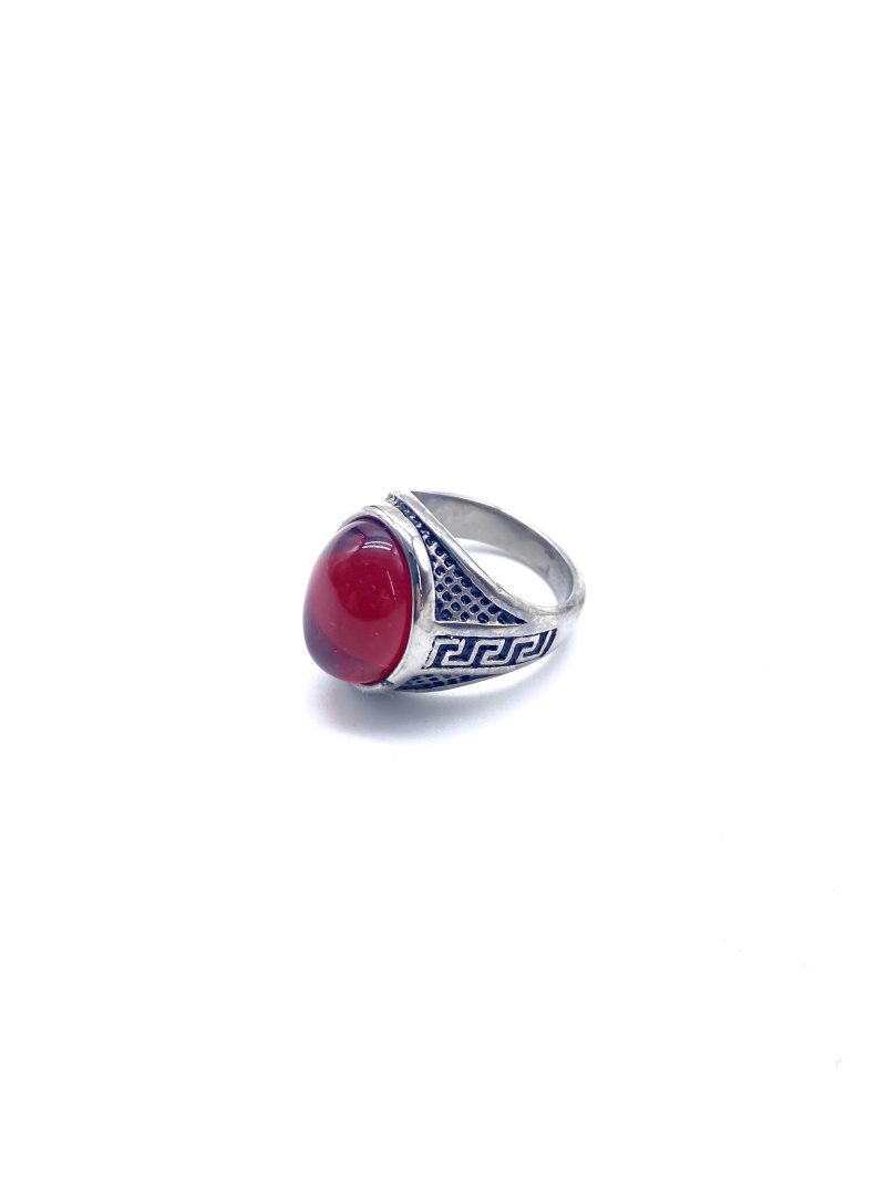 Grossiste Cecile II - Bague acier inoxydable argenté avec pierre.
