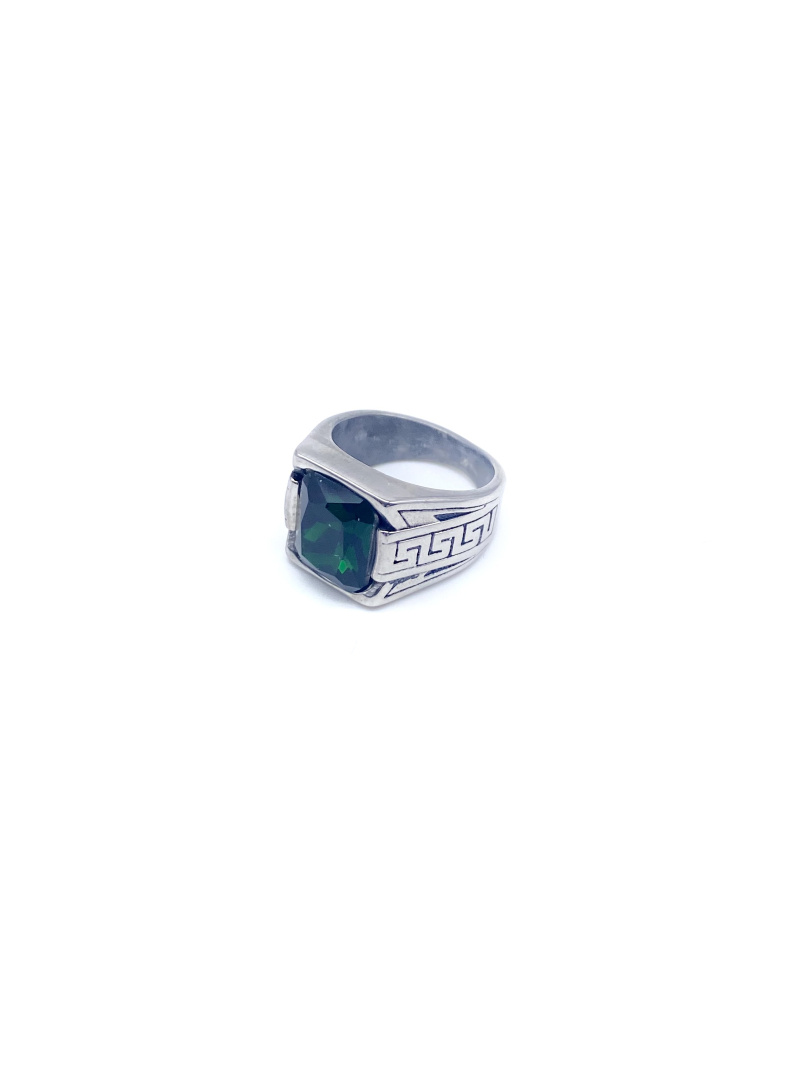 Mayorista Cecile II - Anillo de acero con piedra circonita