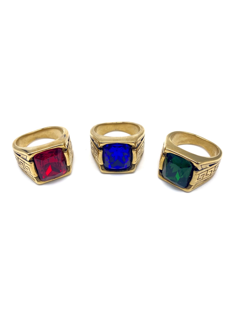 Mayorista Cecile II - Anillo de acero con piedra circonita