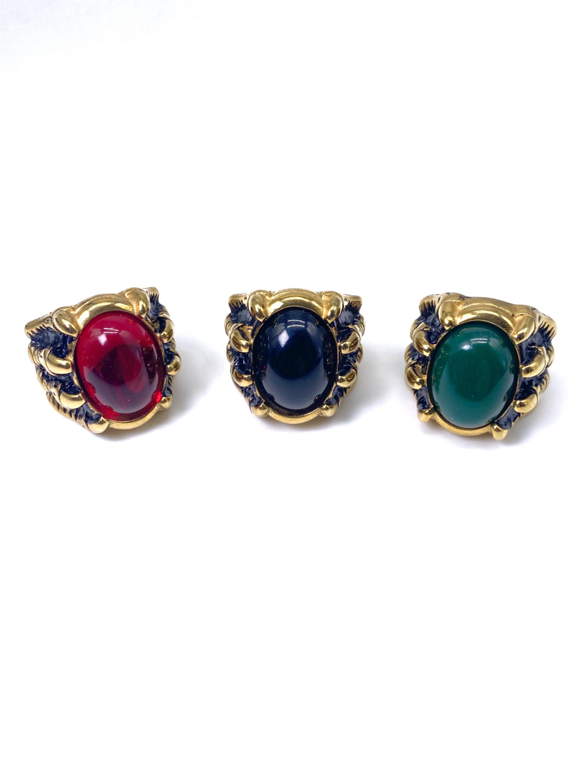 Mayorista Cecile II - Anillo de acero con piedra circonita