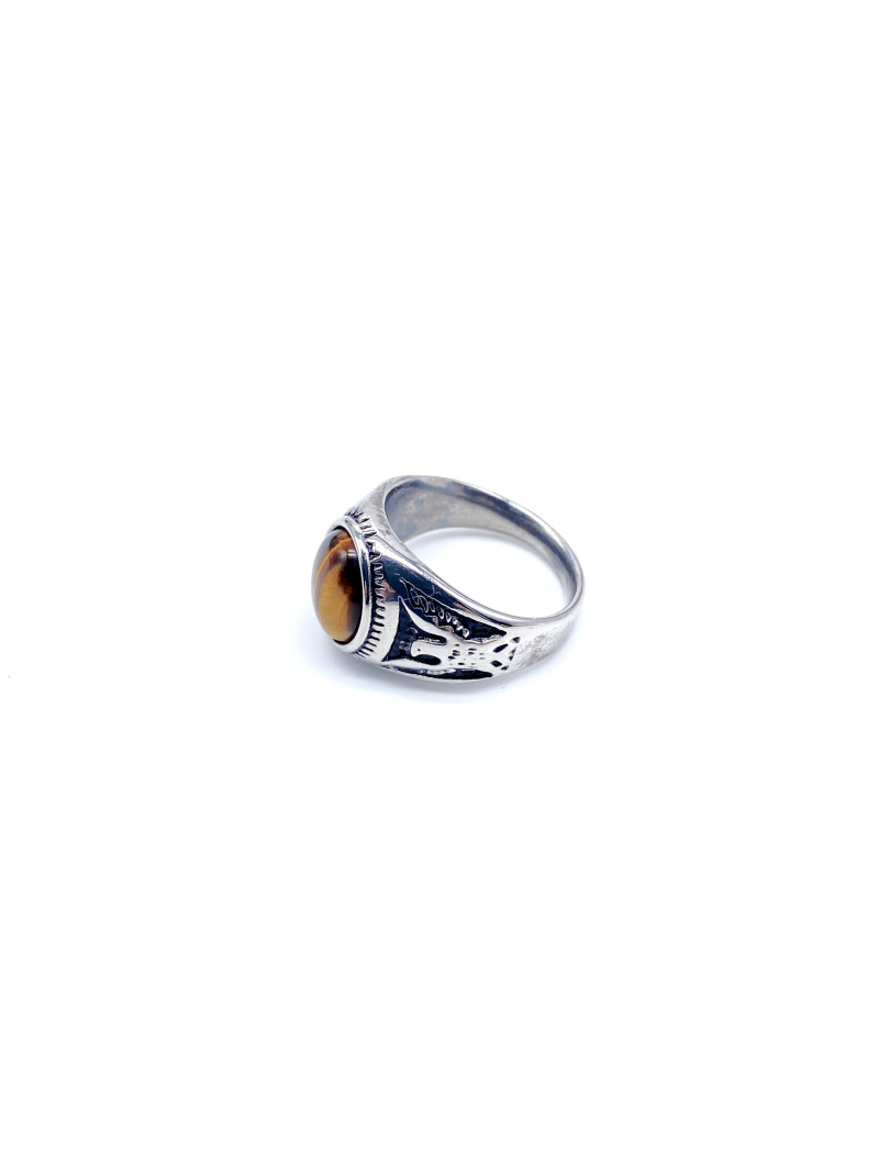 Mayorista Cecile II - Anillo de acero inoxidable con piedra ojo de tigre