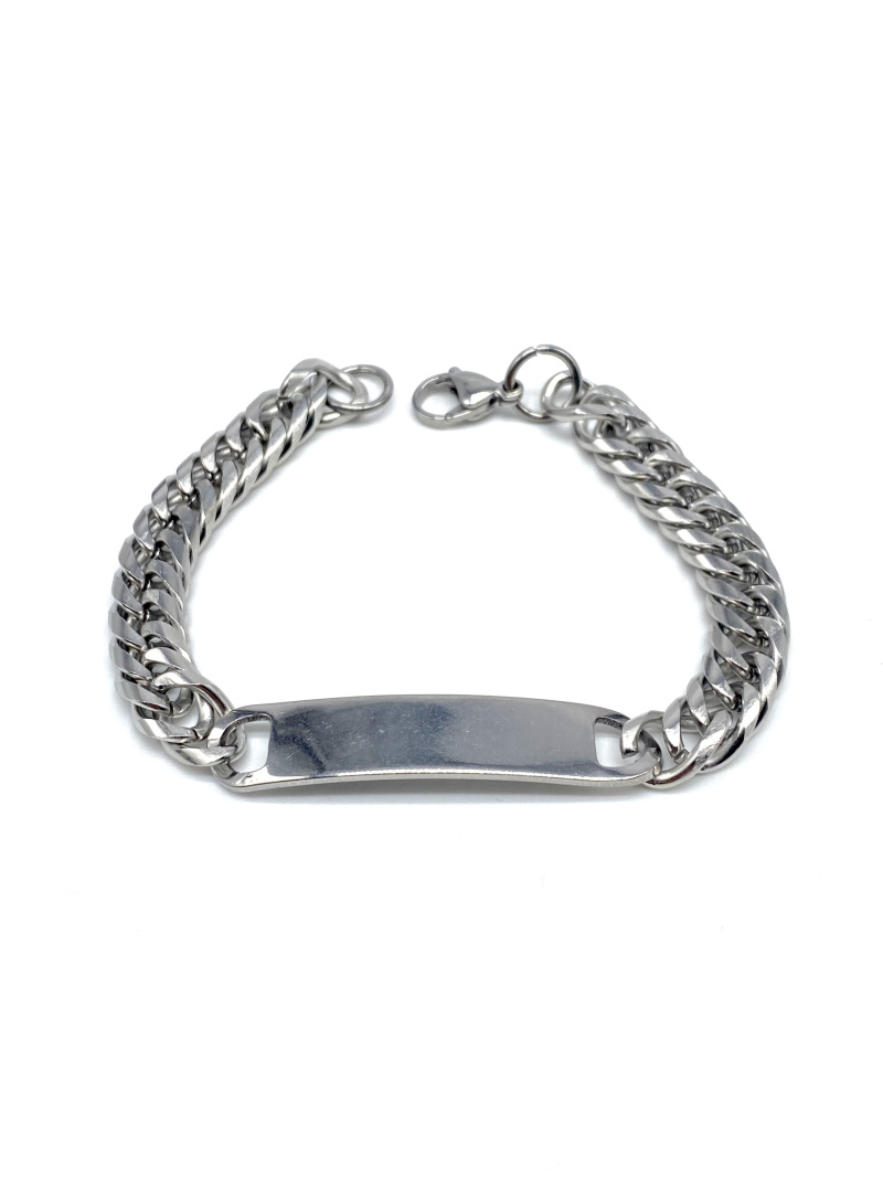 Wholesaler Cecile II - Steel curb chain with engraving plate