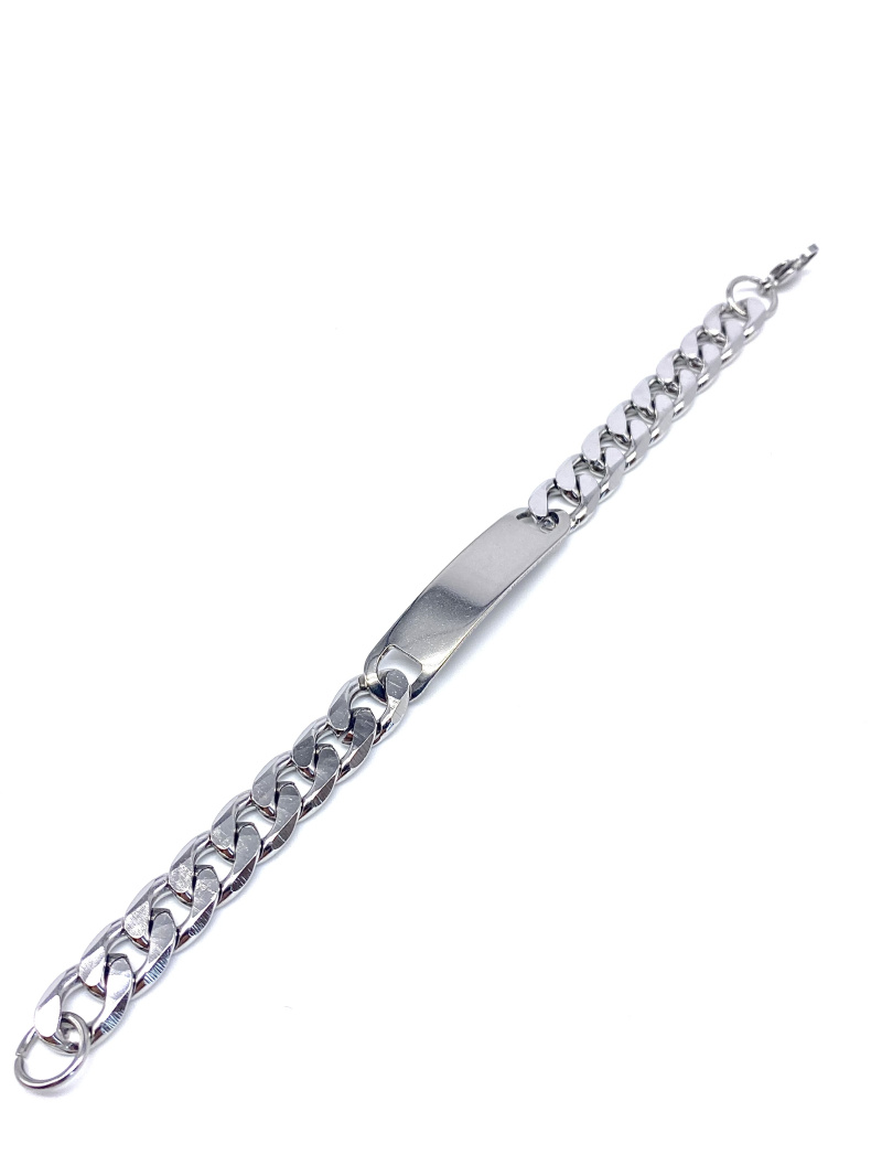 Wholesaler Cecile II - Steel curb chain with engraving plate