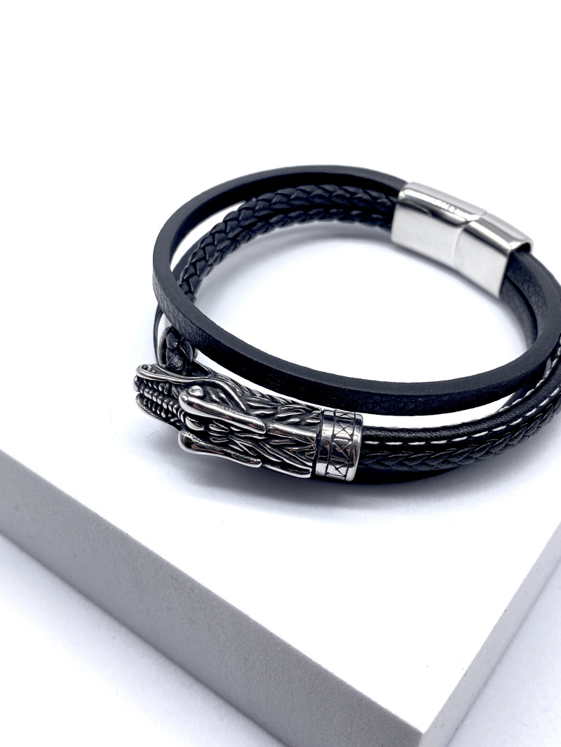 Grossista Cecile II - Bracciale in pelle teschio