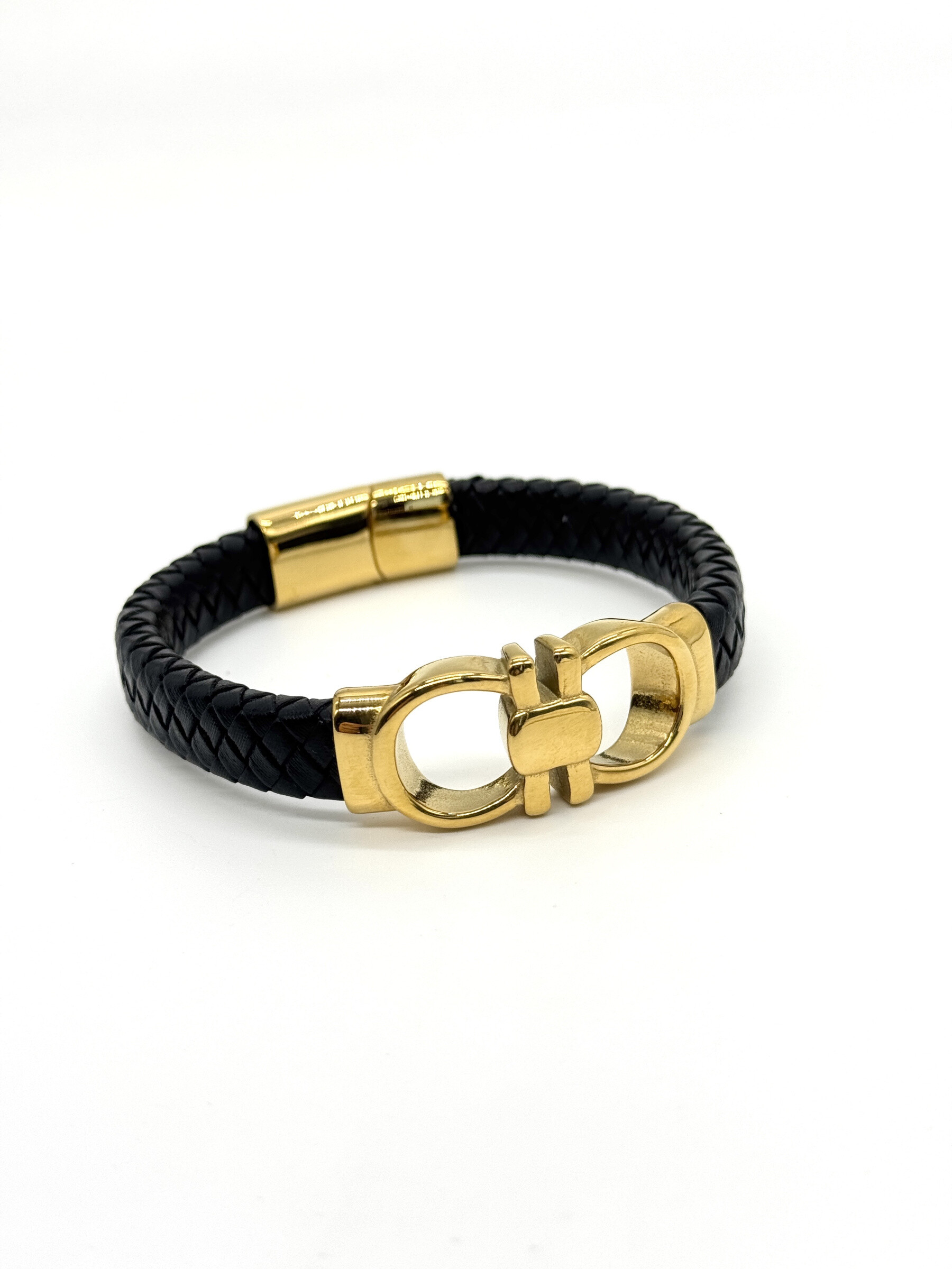 Grossista Cecile II - Bracciale in acciaio e pelle per uomo