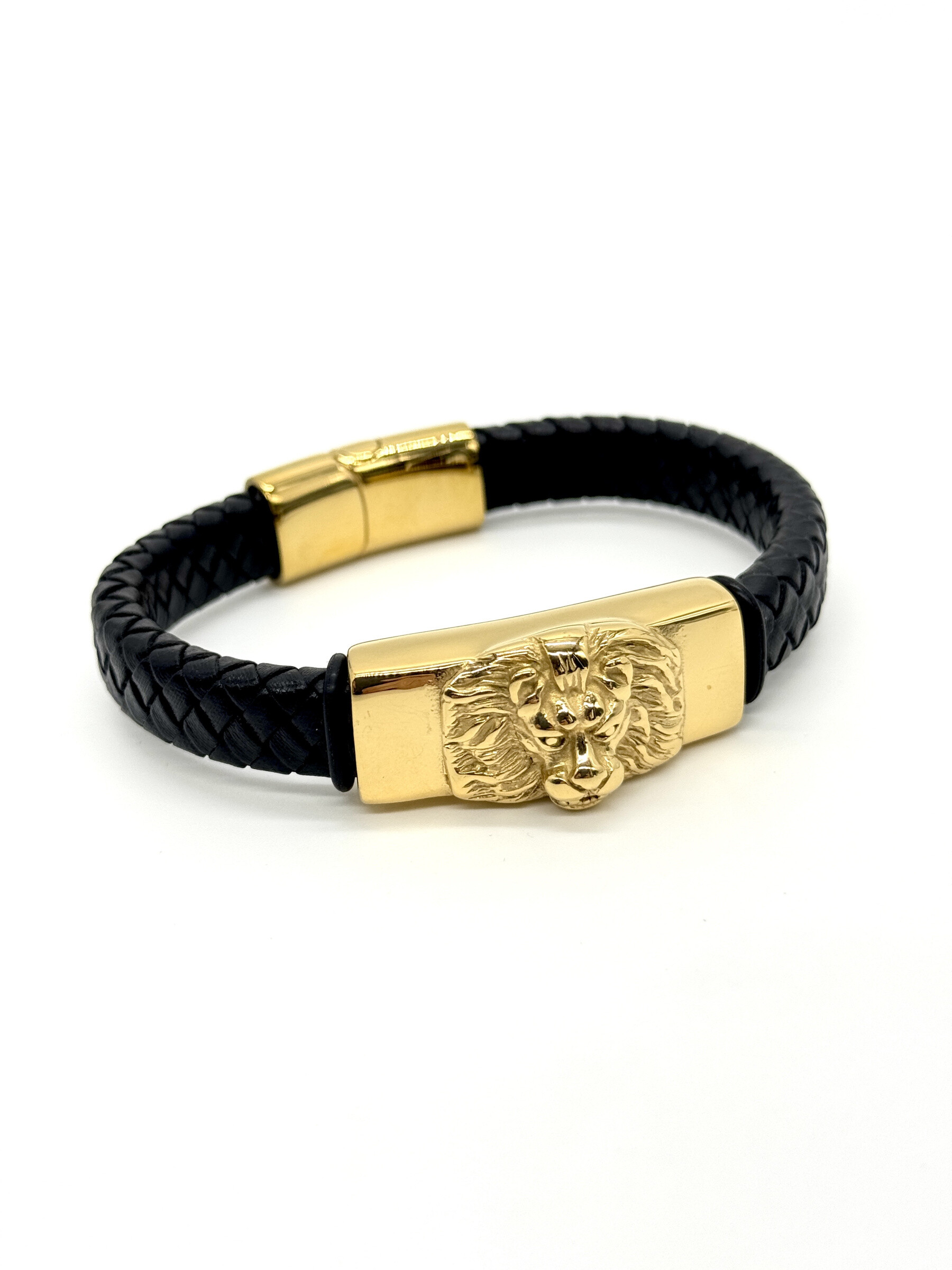 Grossista Cecile II - Bracciale in acciaio e pelle per uomo