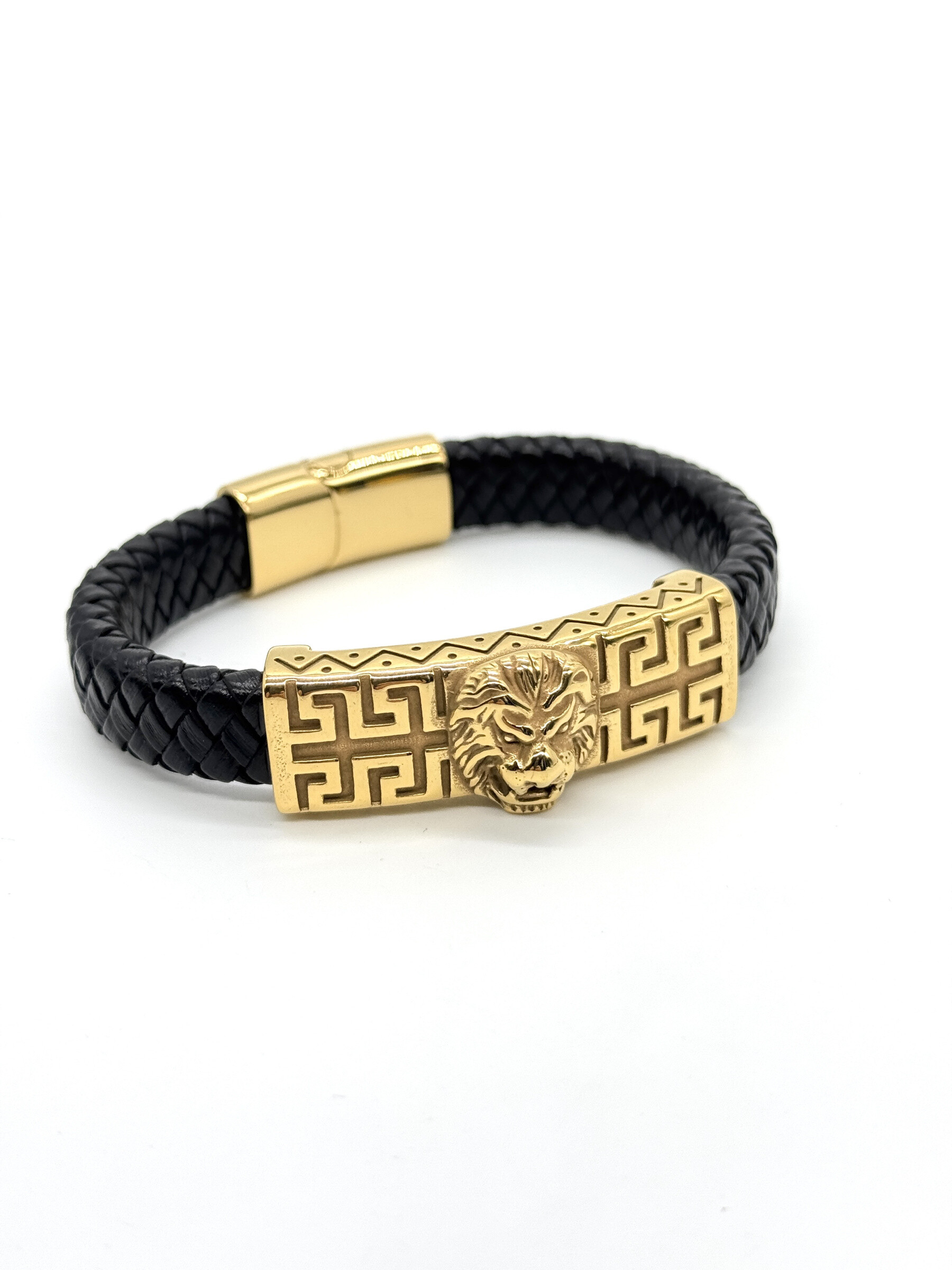 Grossista Cecile II - Bracciale in acciaio e pelle per uomo