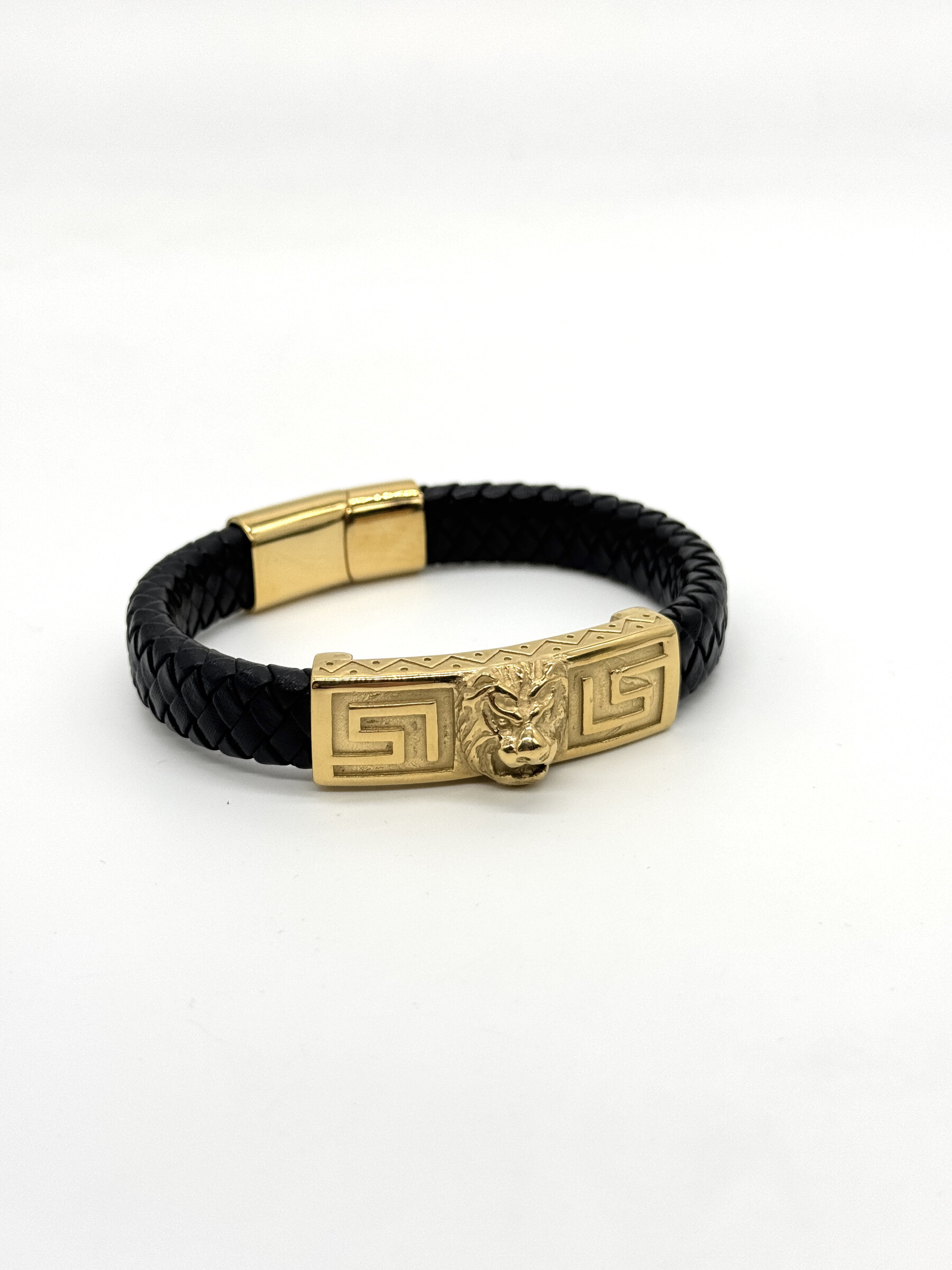 Grossista Cecile II - Bracciale in acciaio e pelle per uomo