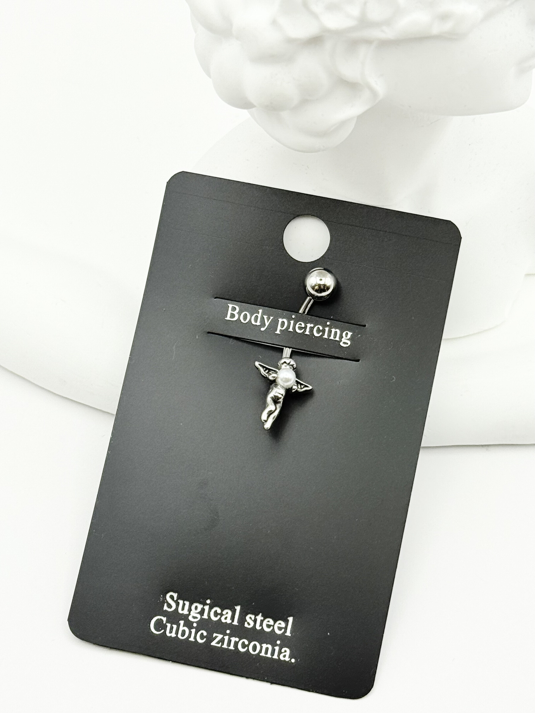 Wholesaler Ceramik - Stainless steel belly button piercing - Winged angel