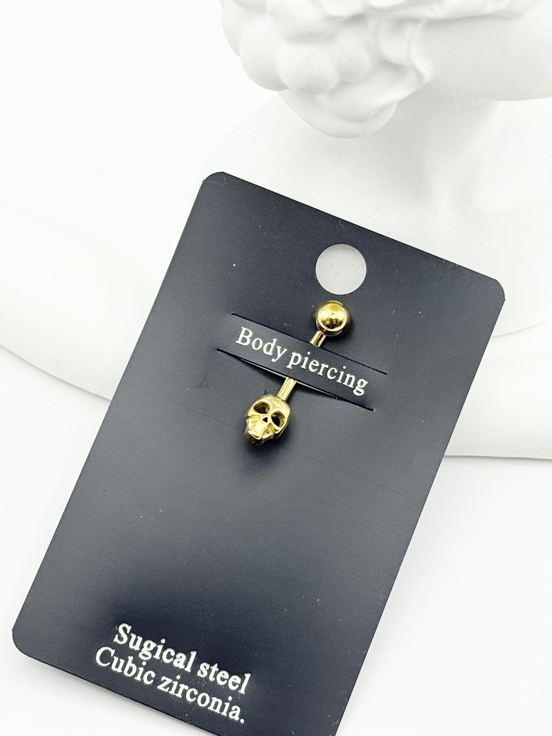 Wholesaler Ceramik - Gold Stainless Steel Belly Button Ring - Skull