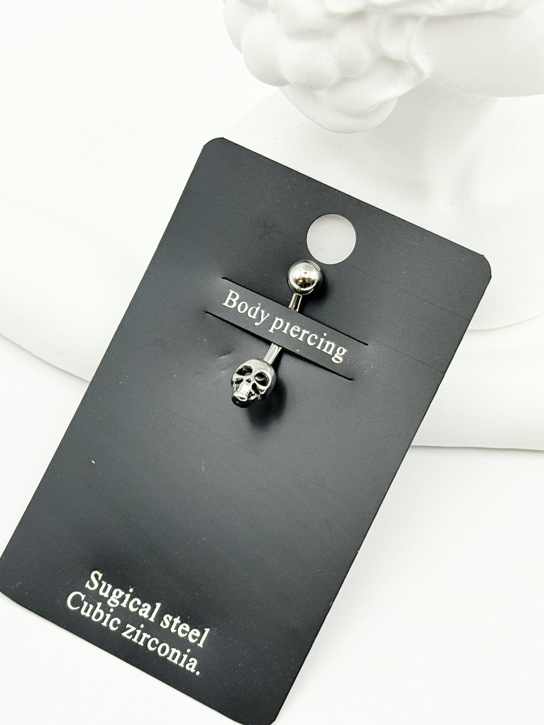Wholesaler Ceramik - Stainless steel belly button piercing - Mini silver skull