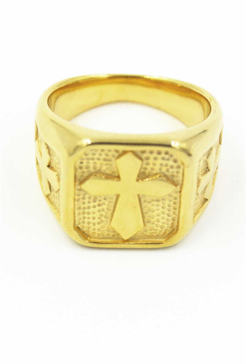 Mayorista Ceramik - Anillo de sello CROSS de acero (juego de 5 piezas)