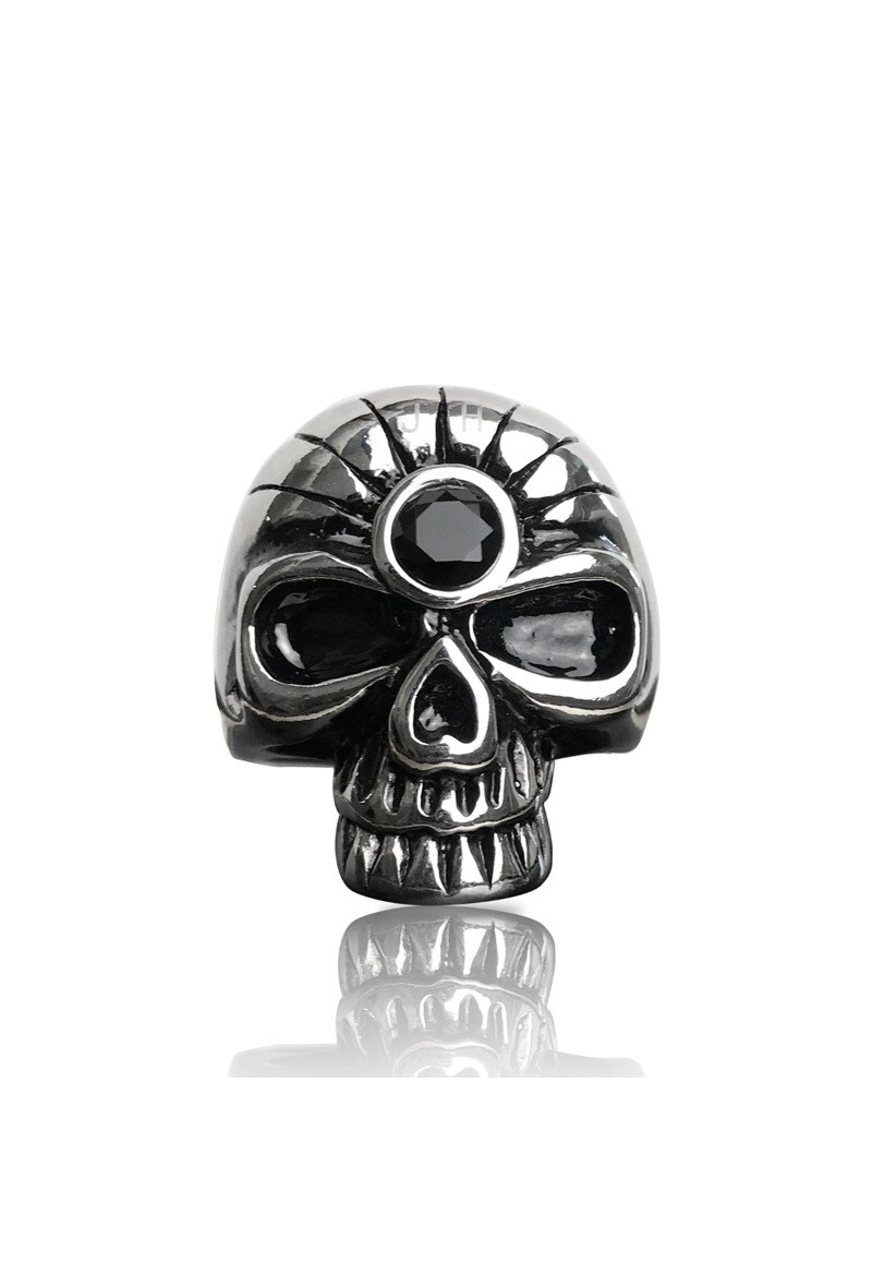 Grossiste Ceramik - Bague Homme en Acier Inoxydable- Tête De Mort  JH