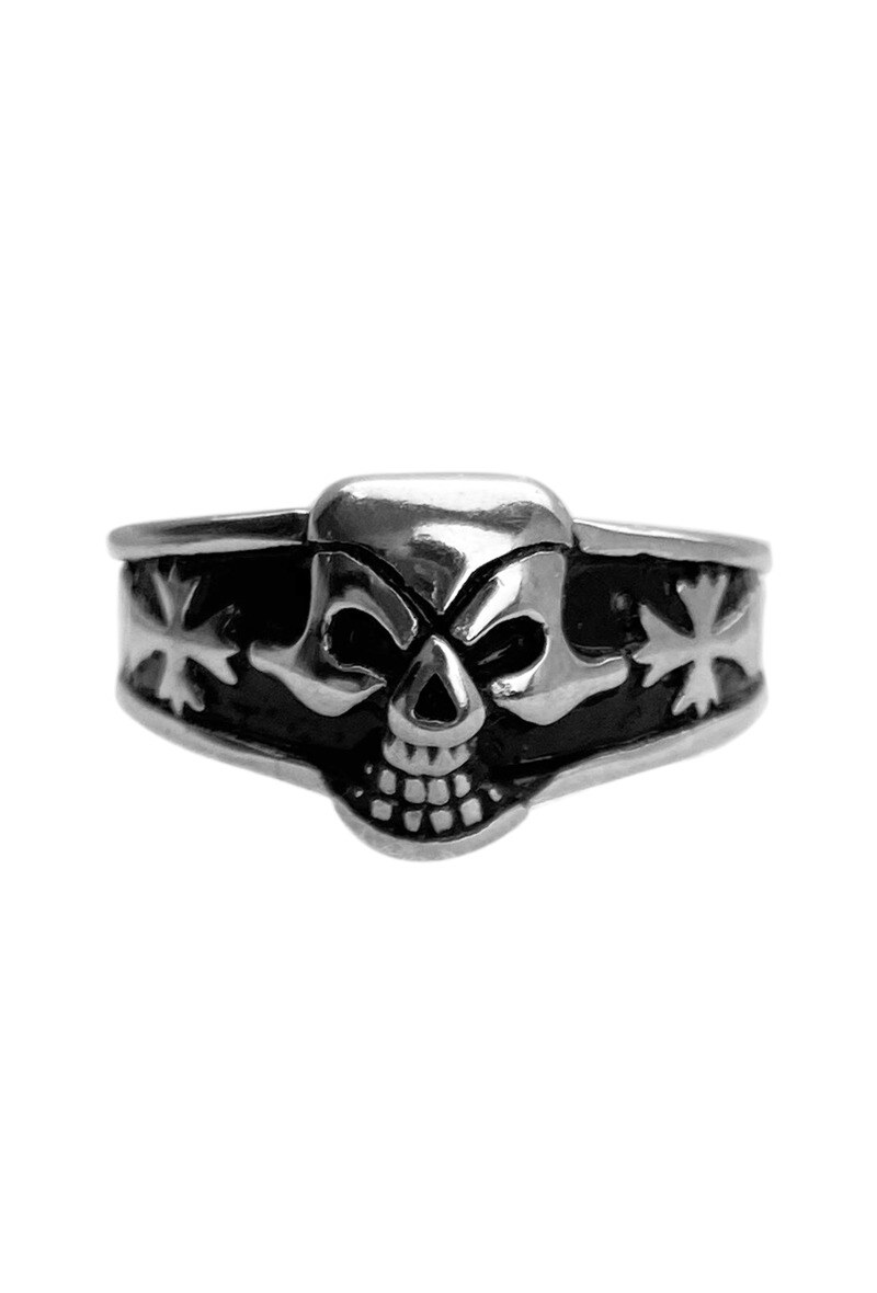 Großhändler Ceramik - Herrenring aus Edelstahl - Totenkopf
