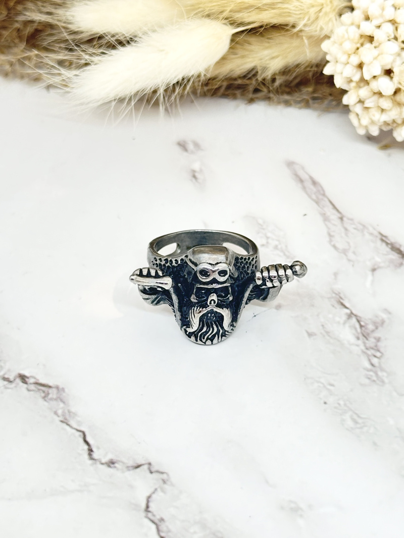 Mayorista Ceramik - Anillo de acero inoxidable Anillo con estampado de tigre azul