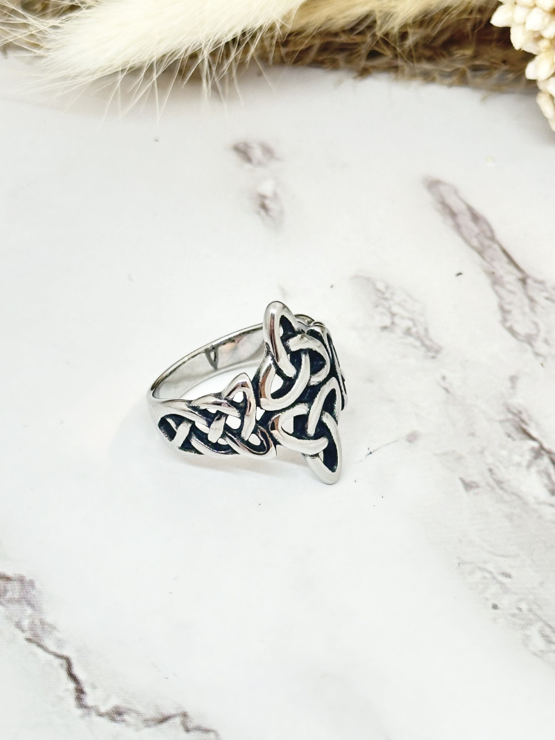 Großhändler Ceramik - Edelstahlring Blauer Ring mit Tigermuster