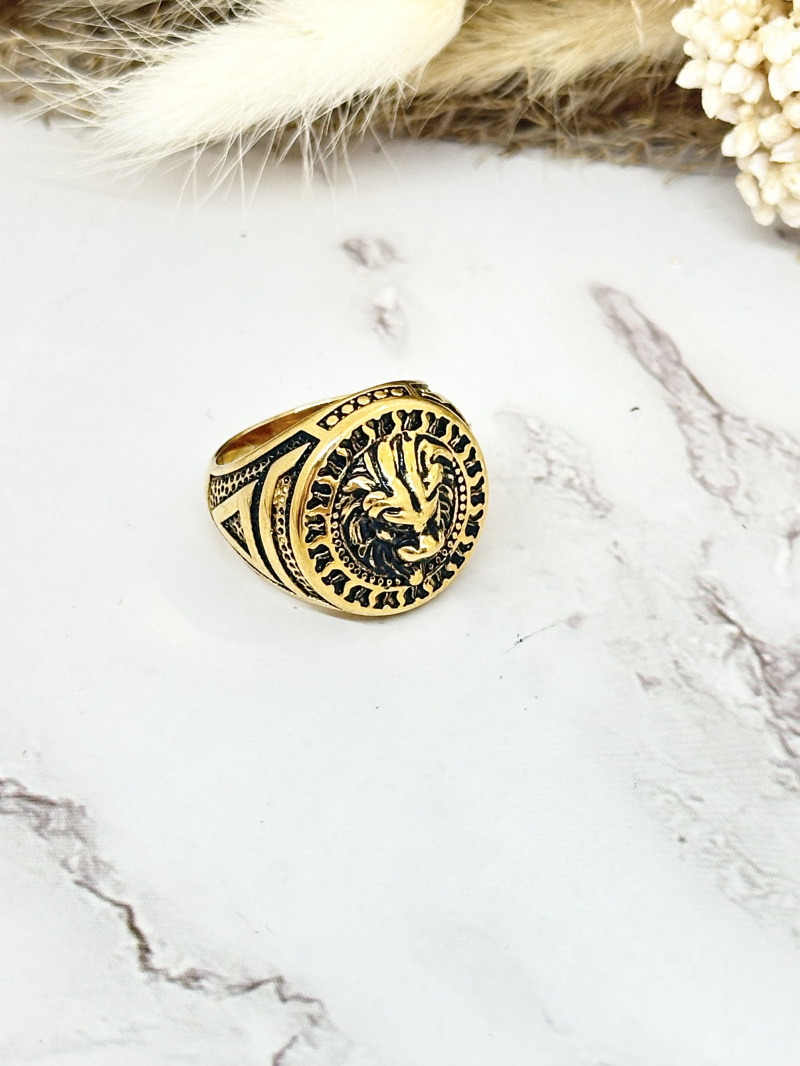 Großhändler Ceramik - Edelstahlring Blauer Ring mit Tigermuster
