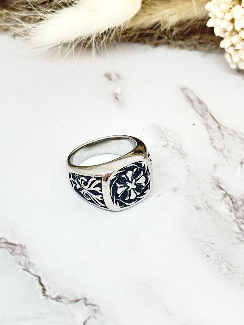 Mayorista Ceramik - Anillo de acero inoxidable Anillo con estampado de tigre azul