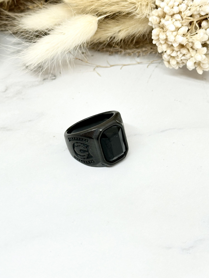 Mayorista Ceramik - Anillo con patrón de tentáculo de pulpo caballero de acero inoxidable