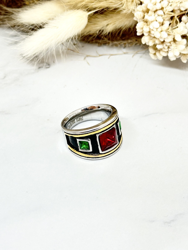 Mayorista Ceramik - Anillo con patrón de tentáculo de pulpo caballero de acero inoxidable