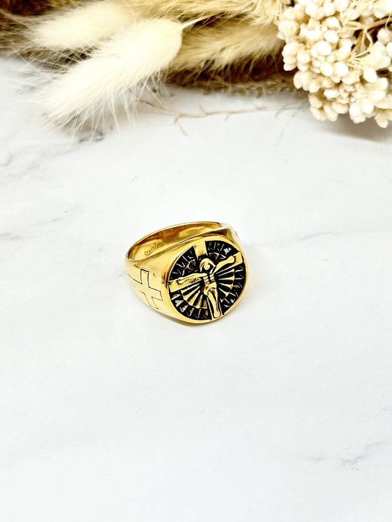 Großhändler Ceramik - Ring aus Edelstahl mit Ritter-Oktopus-Tentakelmuster