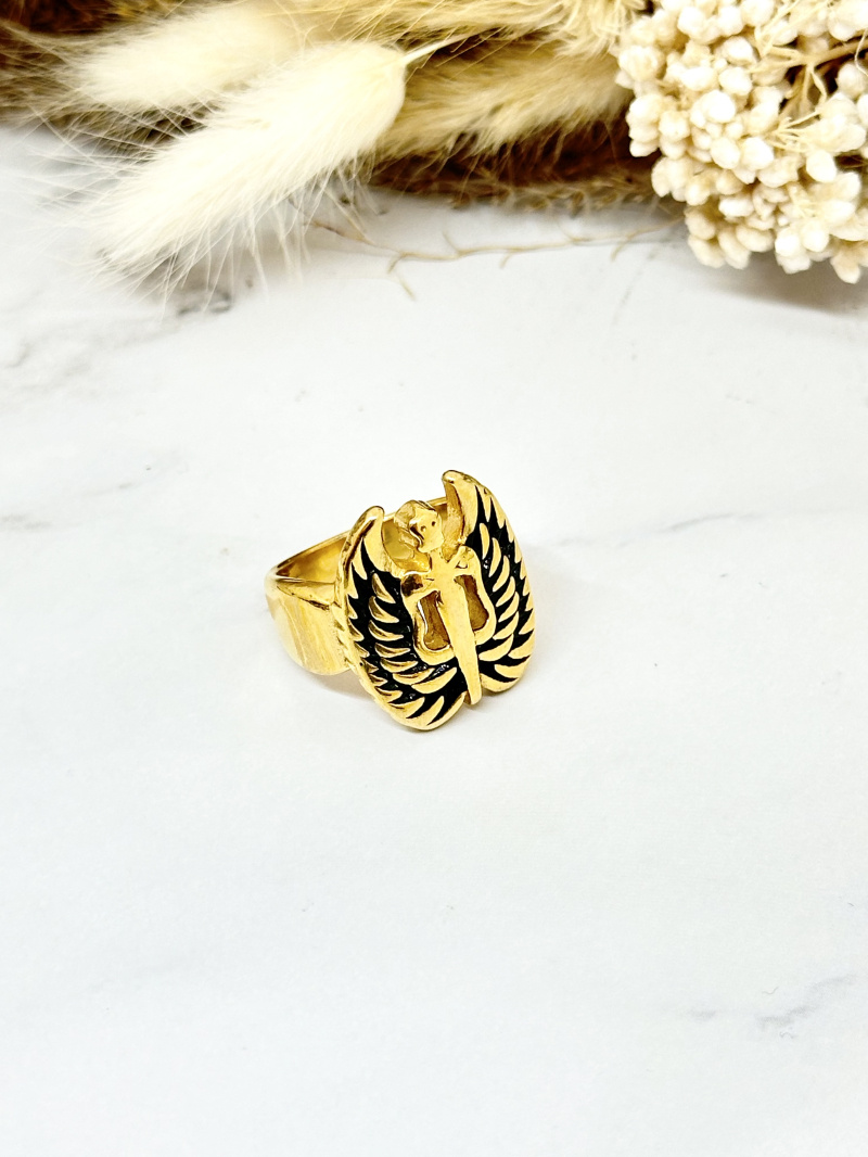 Großhändler Ceramik - Ring aus Edelstahl mit Ritter-Oktopus-Tentakelmuster