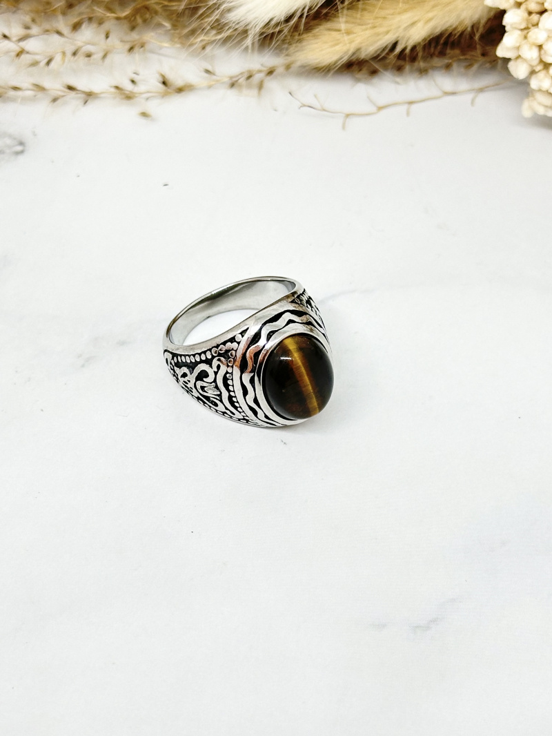 Mayorista Ceramik - Anillo con patrón de tentáculo de pulpo caballero de acero inoxidable