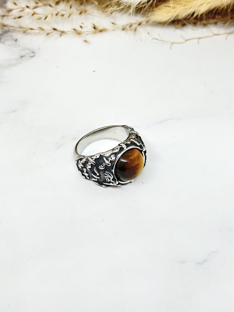 Mayorista Ceramik - Anillo con patrón de tentáculo de pulpo caballero de acero inoxidable