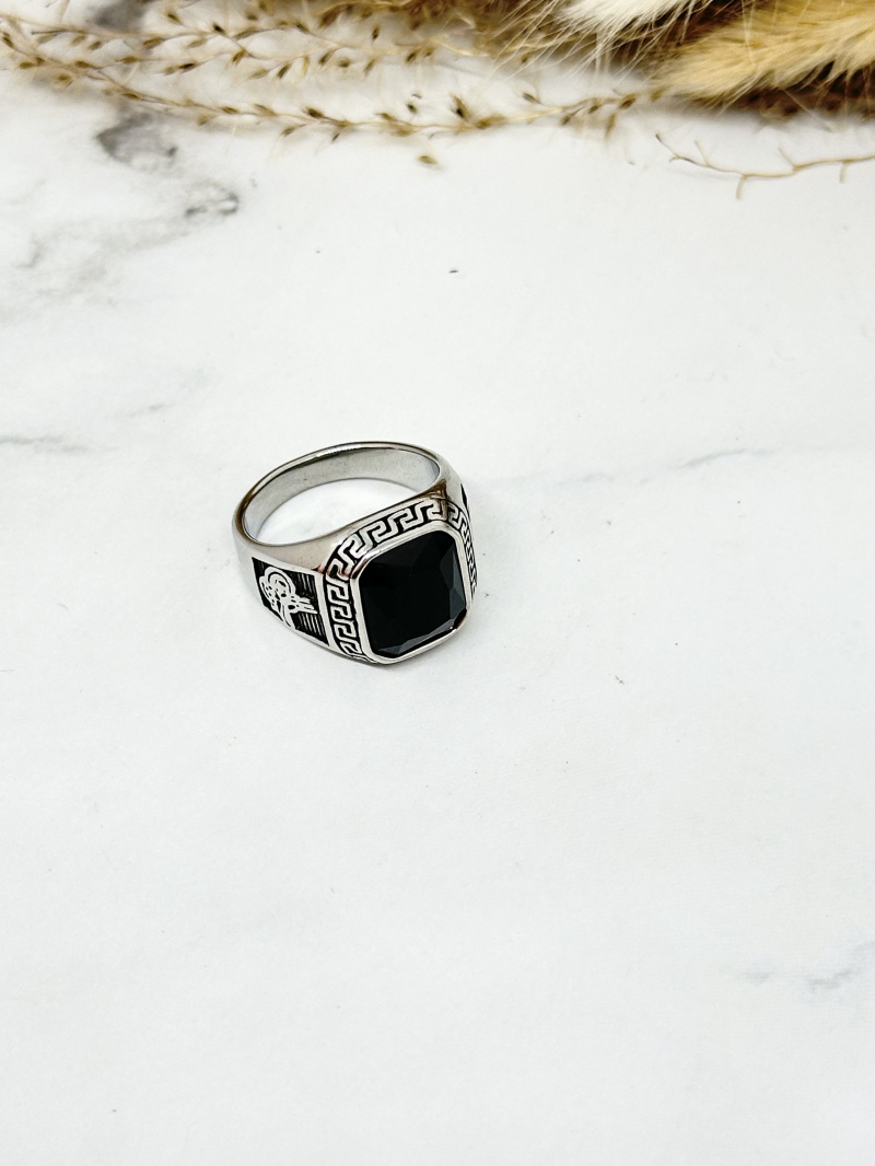 Mayorista Ceramik - Anillo con patrón de tentáculo de pulpo caballero de acero inoxidable
