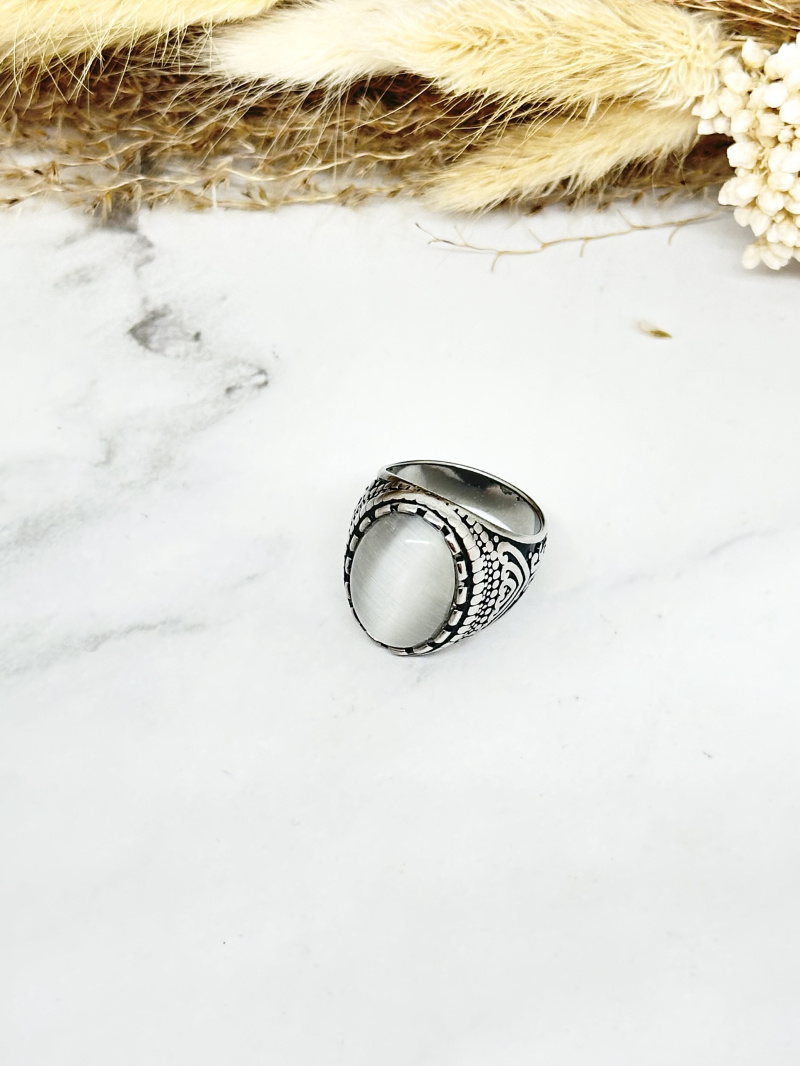 Mayorista Ceramik - Anillo caballero de acero efecto madera