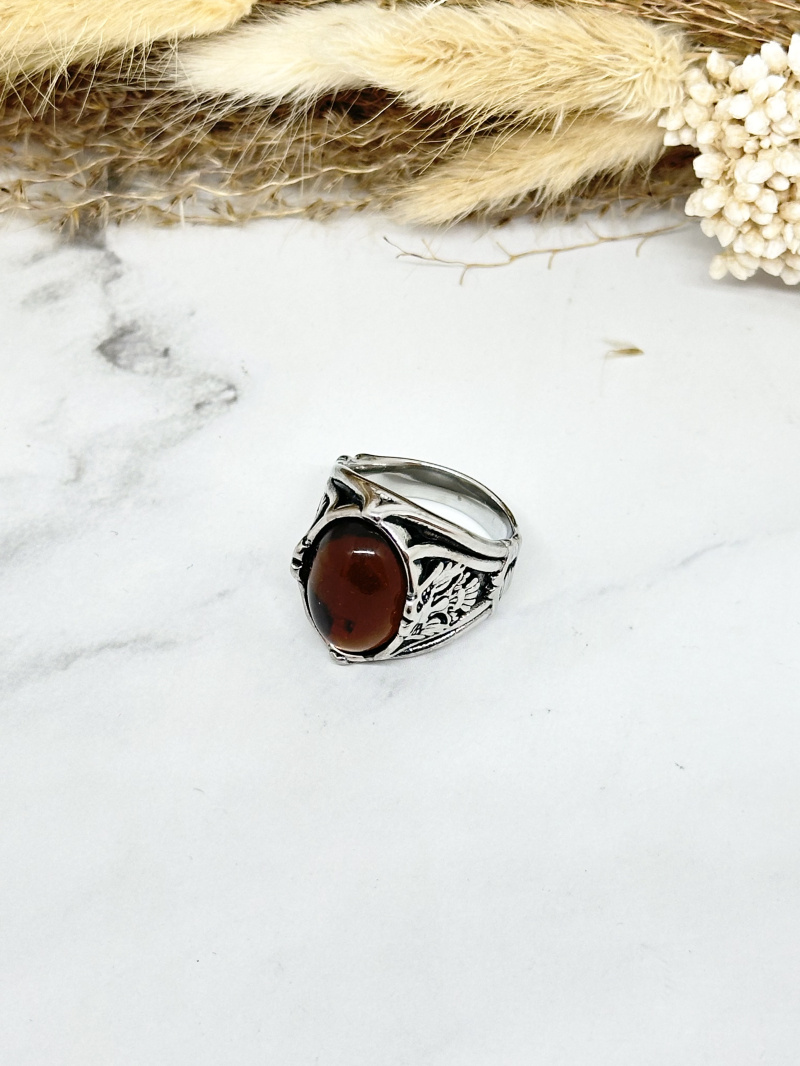 Mayorista Ceramik - Anillo caballero de acero efecto madera