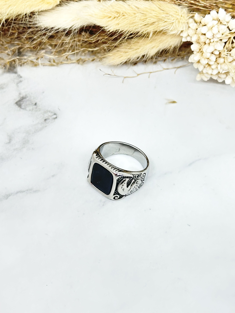 Mayorista Ceramik - Anillo caballero de acero efecto madera